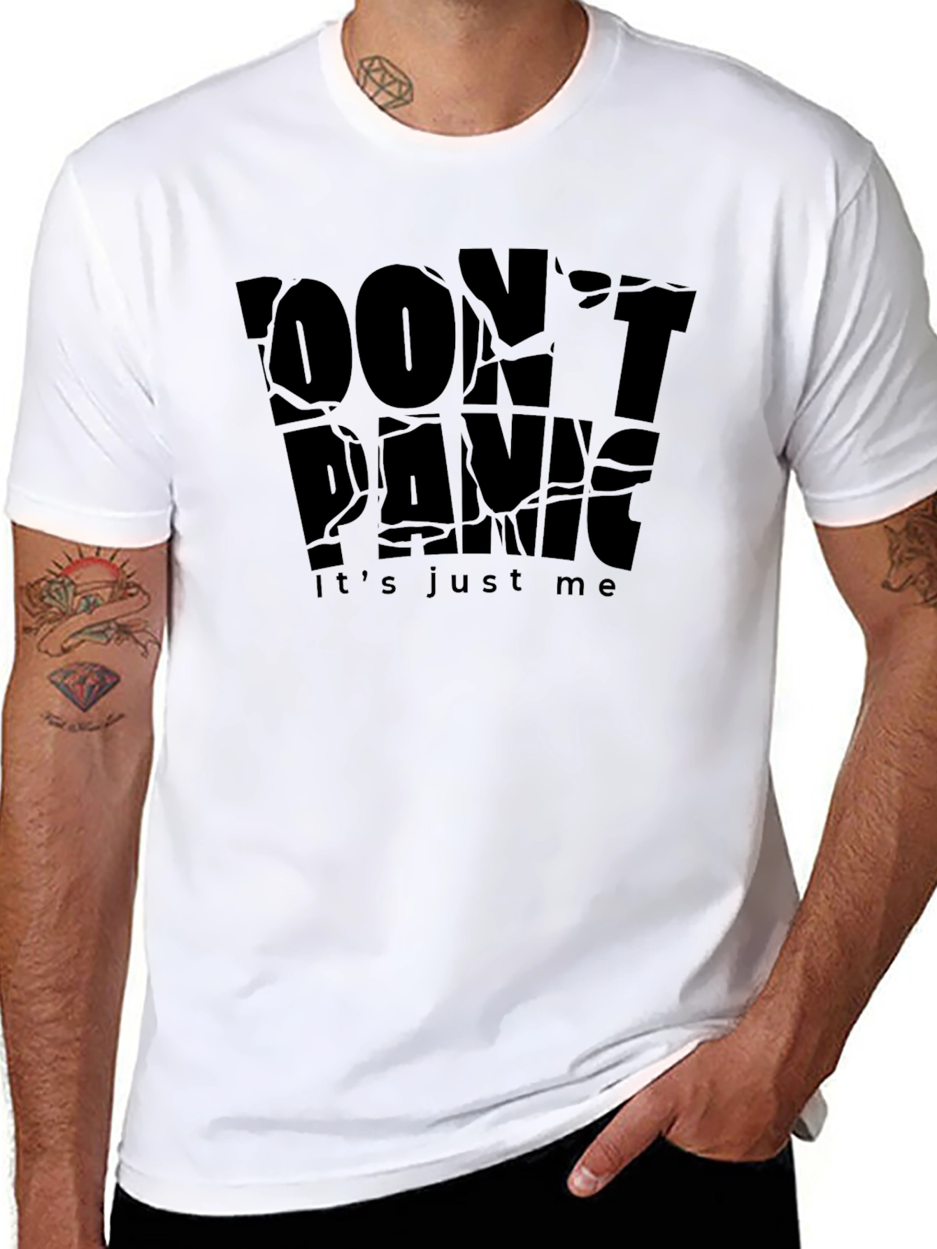 Dont Panic Its Just Me Black T-Shirt