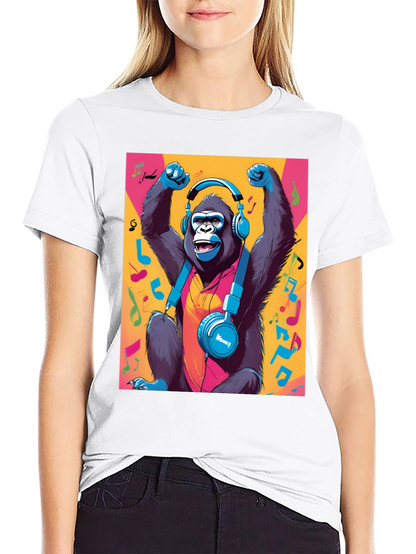 Funky Monkey Tee: Music Lovers Gorilla Graphic T-Shirt