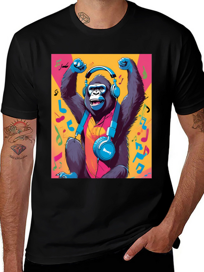 Funky Monkey Tee: Music Lovers Gorilla Graphic T-Shirt
