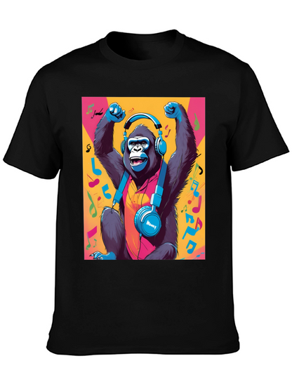 Funky Monkey Tee: Music Lovers Gorilla Graphic T-Shirt