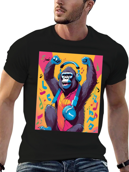 Funky Monkey Tee: Music Lovers Gorilla Graphic T-Shirt