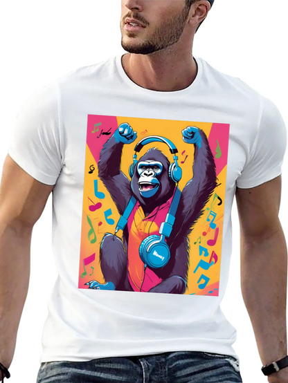 Funky Monkey Tee: Music Lovers Gorilla Graphic T-Shirt