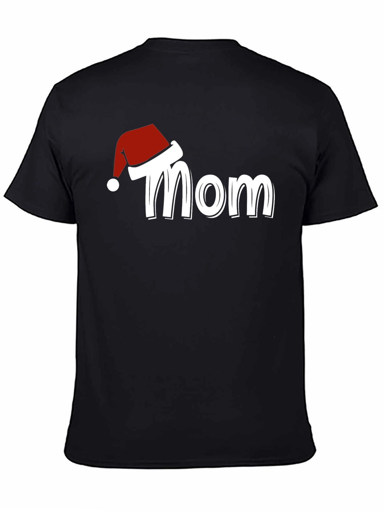 Mom Christmas Santa Hat T-Shirt Holiday Tee