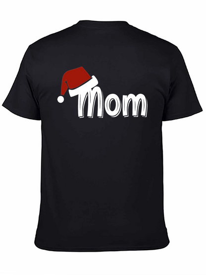 Mom Christmas Santa Hat T-Shirt Holiday Tee