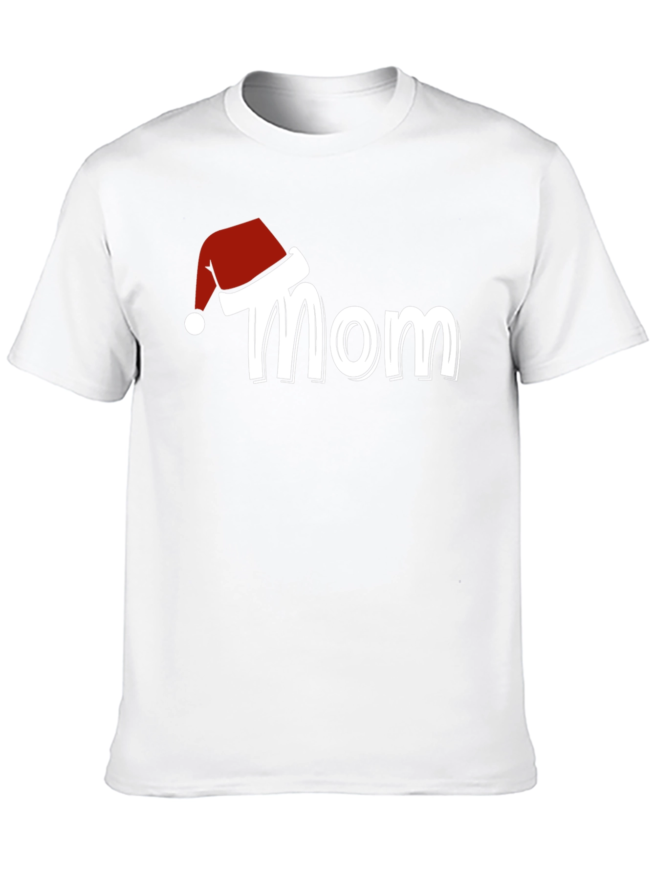 Mom Christmas Santa Hat T-Shirt Holiday Tee
