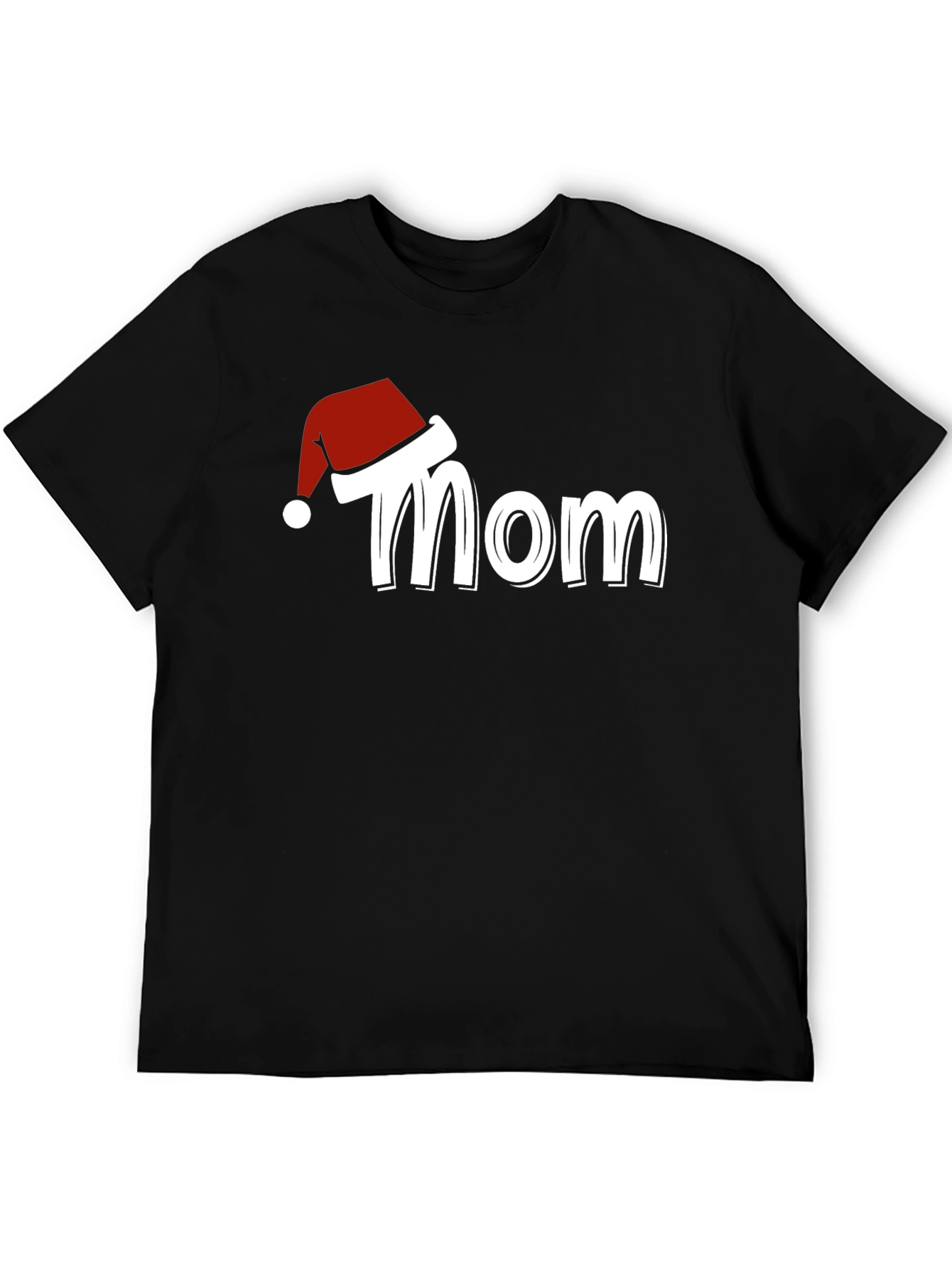 Mom Christmas Santa Hat T-Shirt Holiday Tee