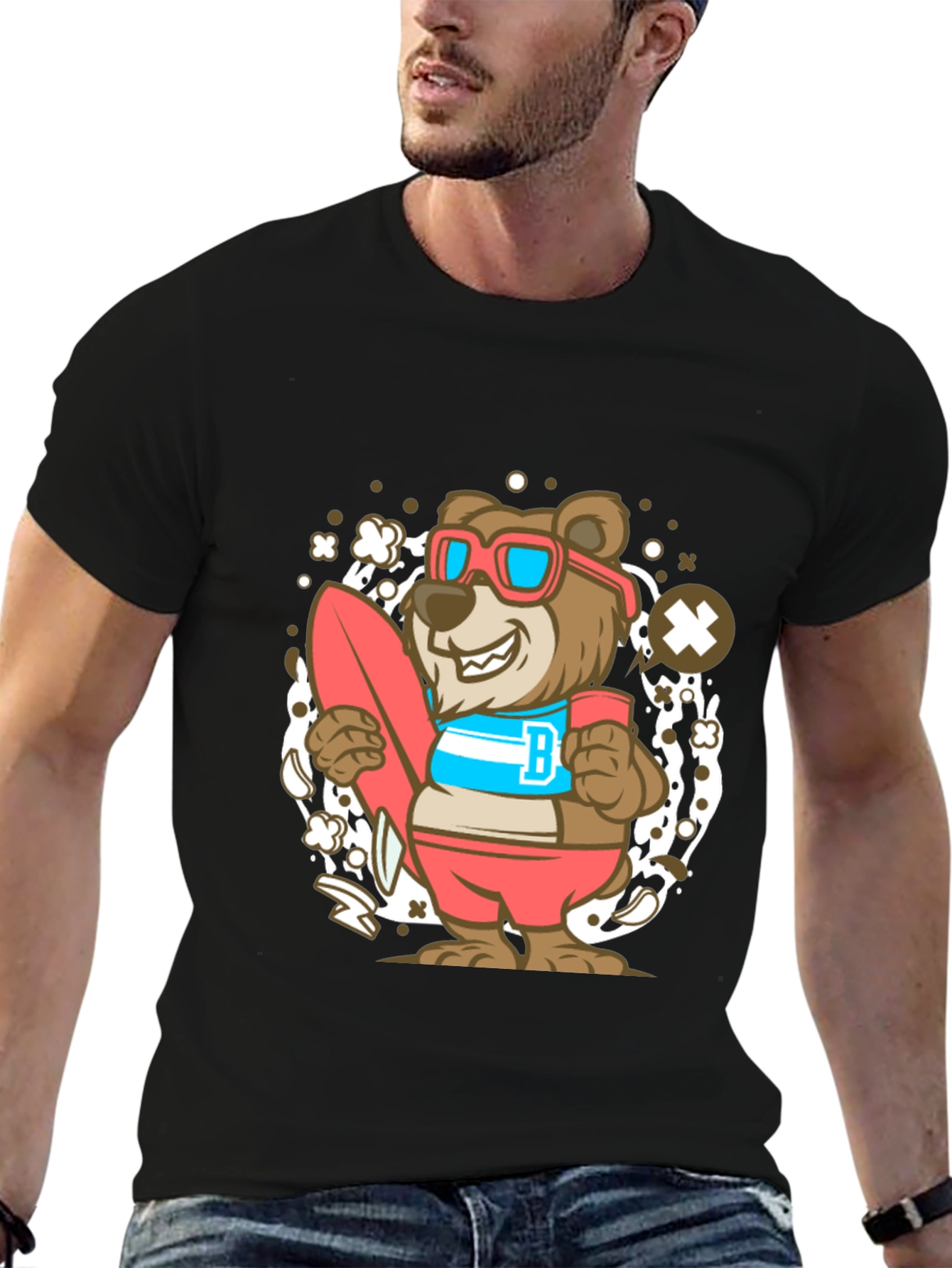 Bear Surfer Graphic T-Shirt