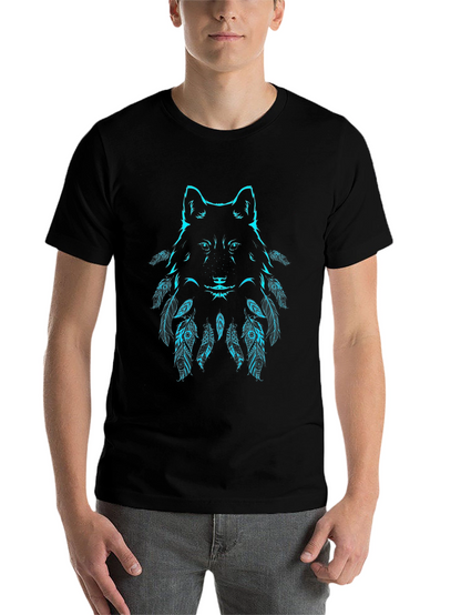 Wolf Graphic Print Black T-Shirt