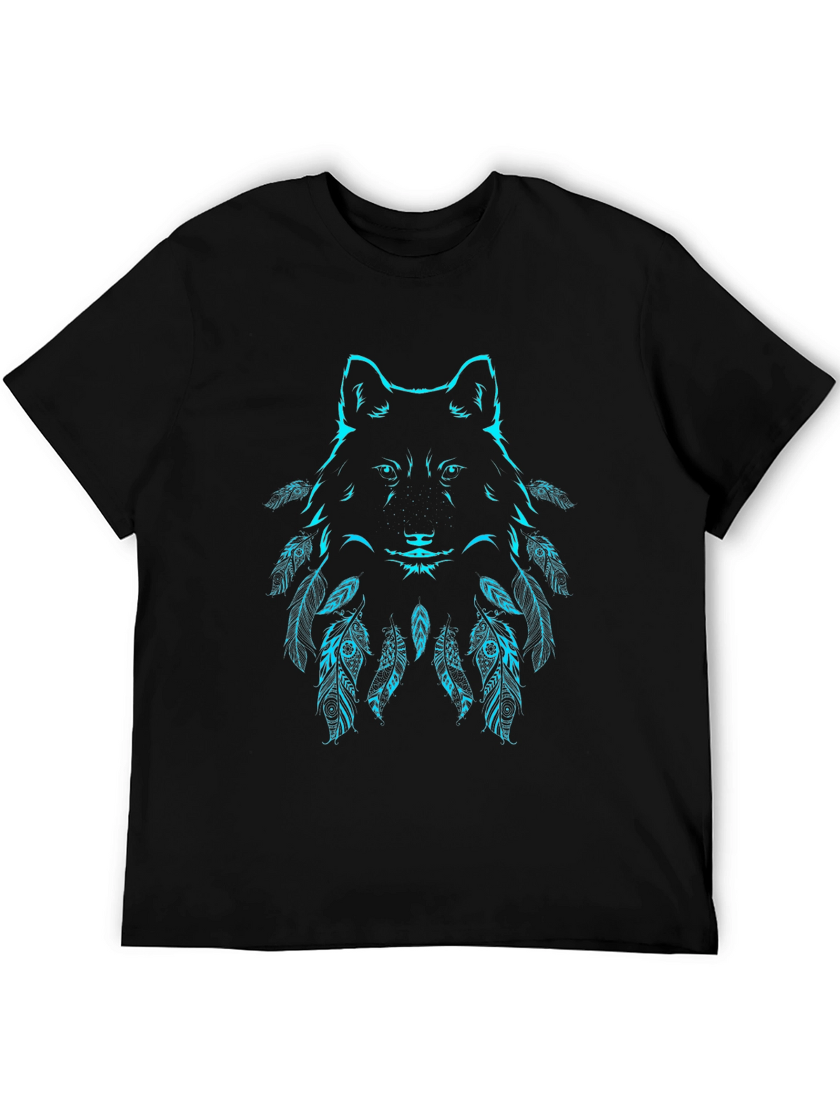 Wolf Graphic Print Black T-Shirt