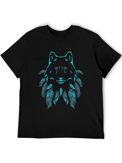Wolf Graphic Print Black T-Shirt