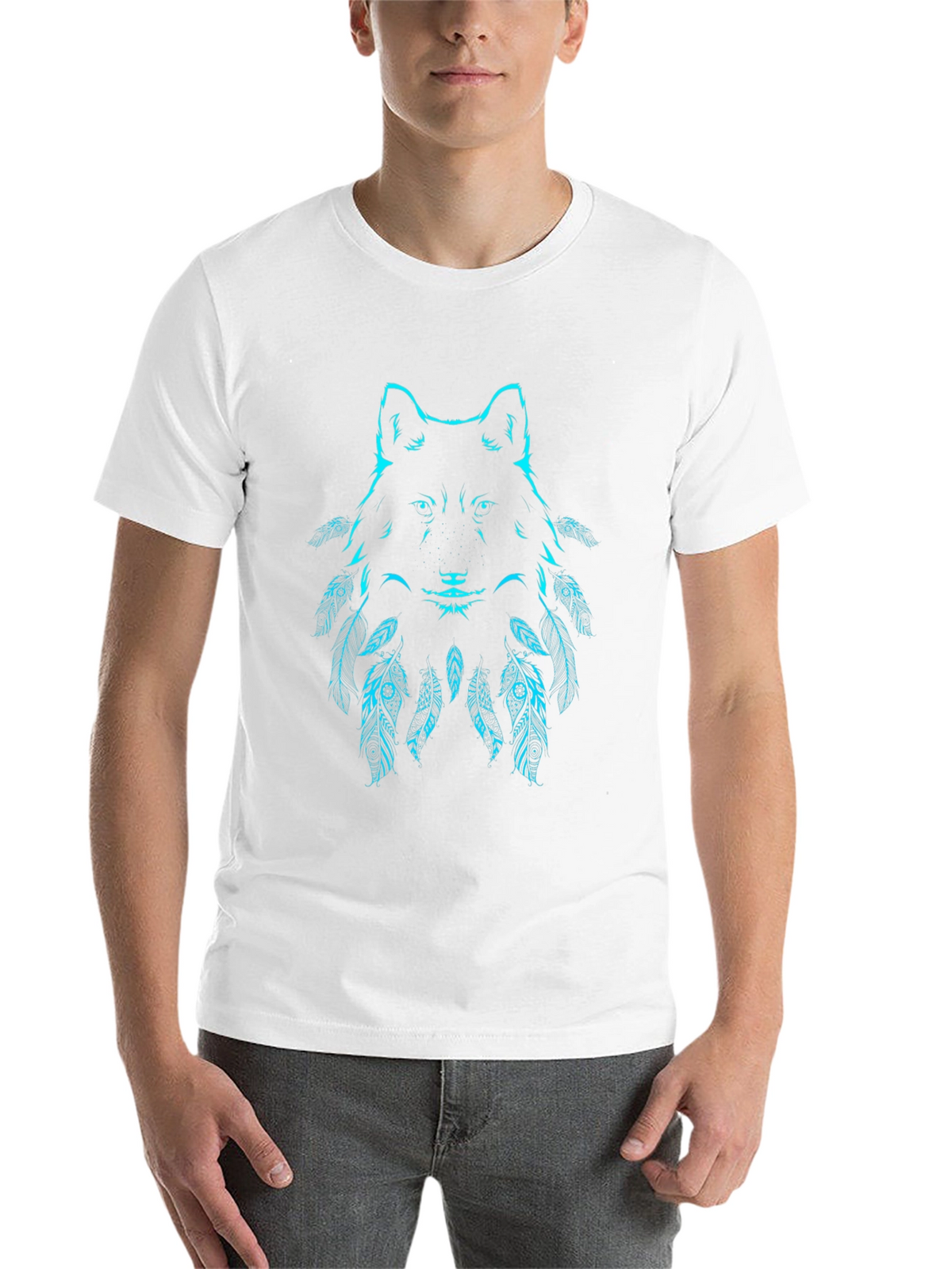 Wolf Graphic Print Black T-Shirt