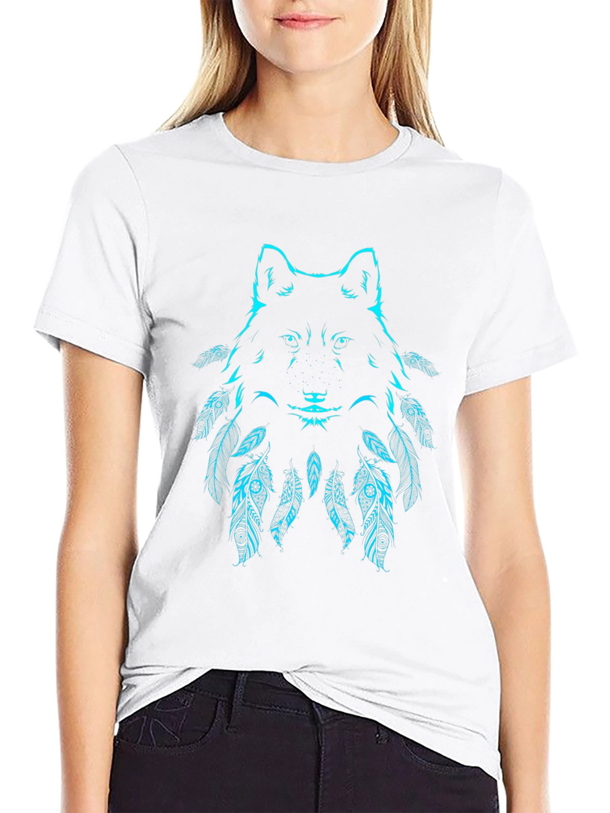 Wolf Graphic Print Black T-Shirt