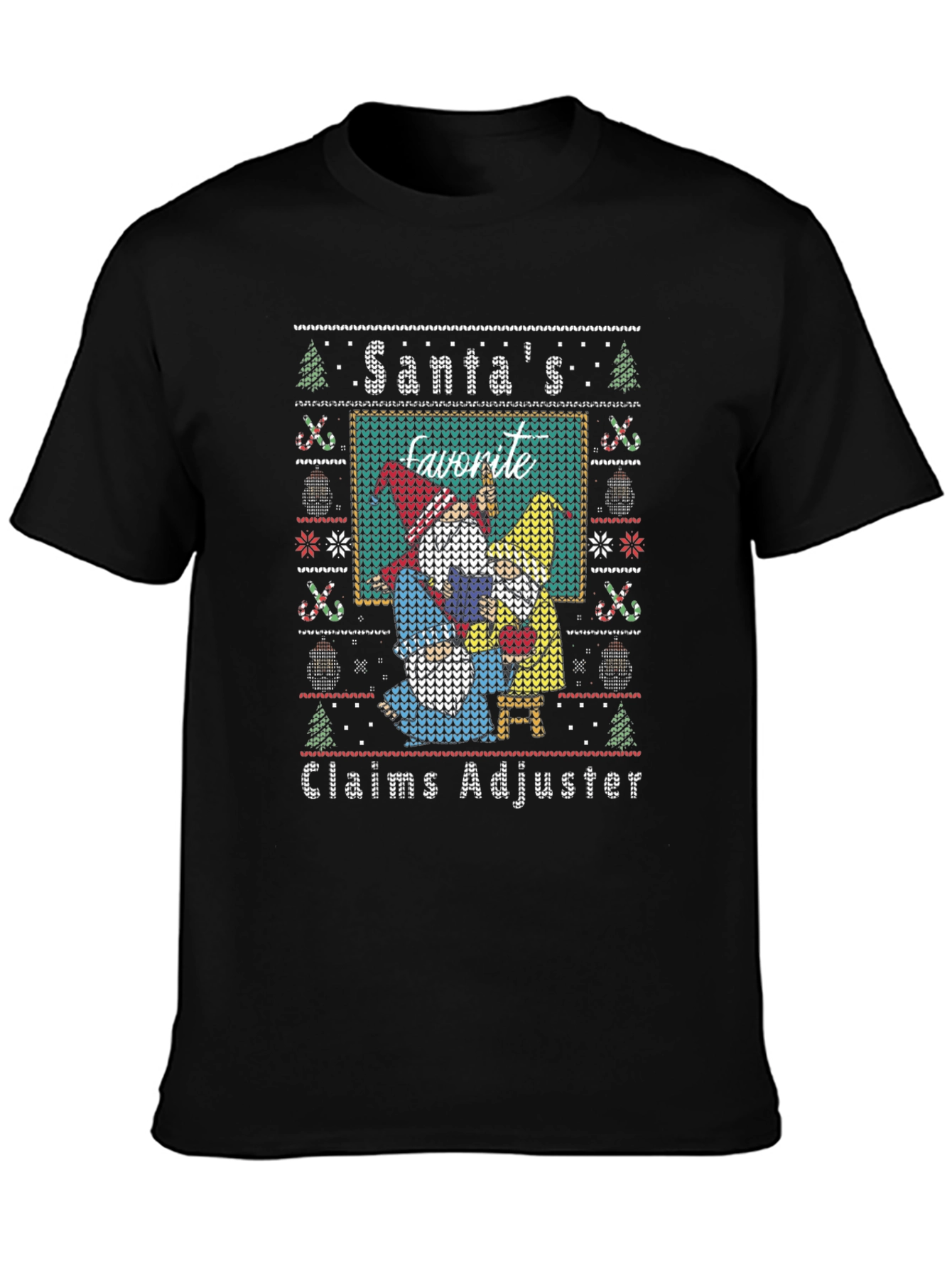 Santas Favorite Claims Adjuster Ugly Christmas T-Shirt