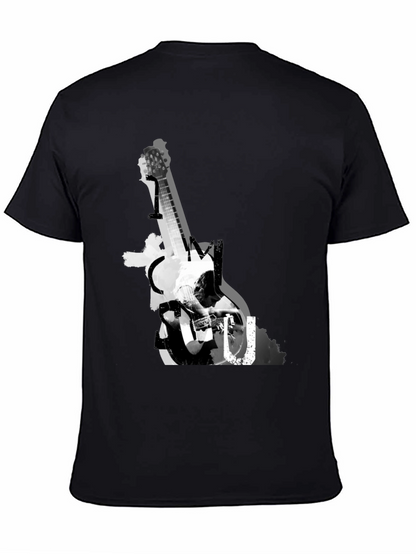 Guitar Graphic Print Tee - Black