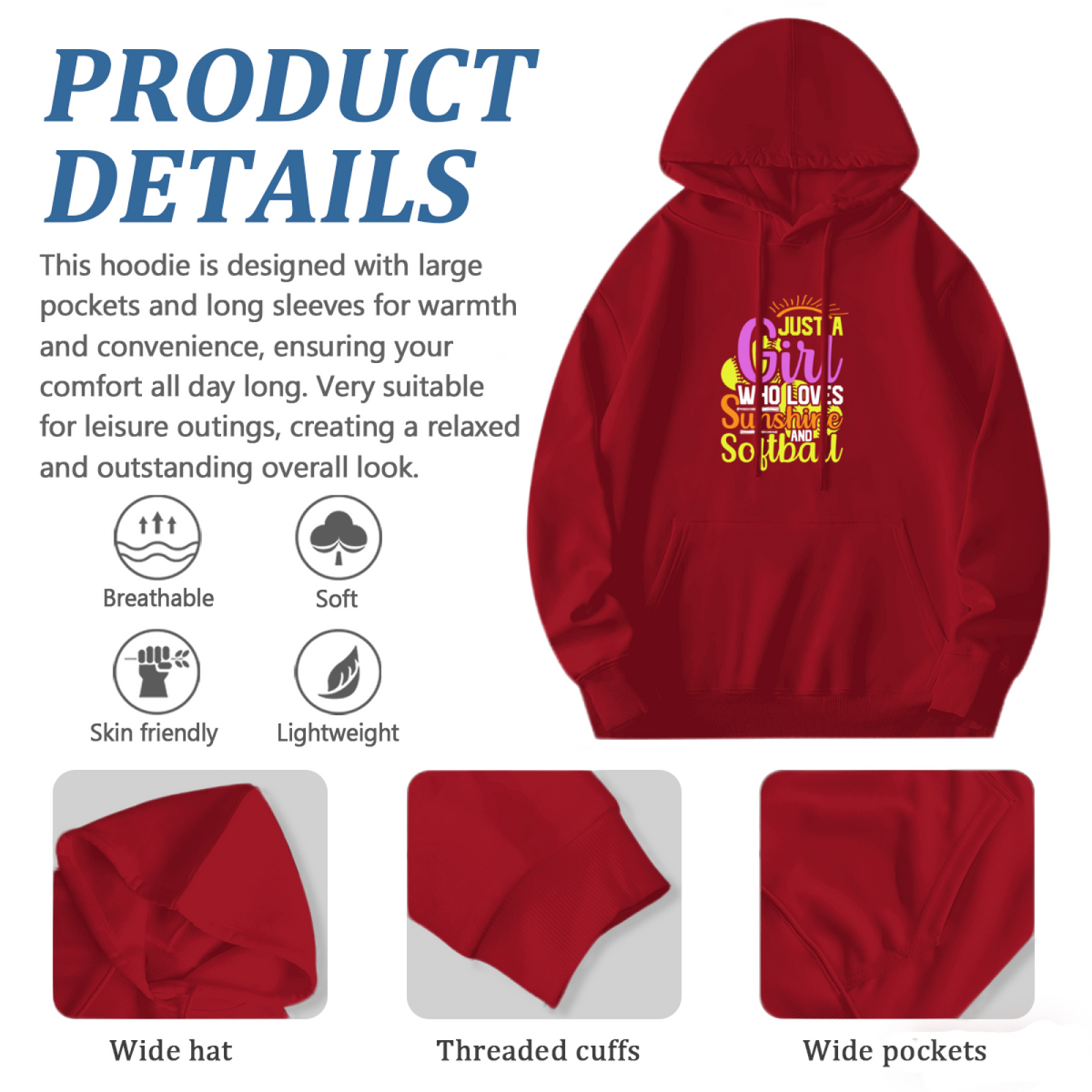 Sunshine & Softball Girl Hoodie