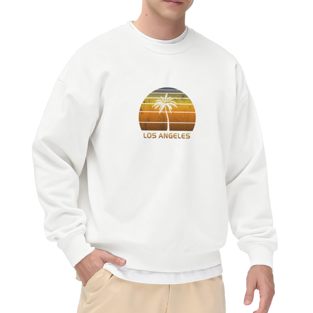 Los Angeles Sunset Palm Sweatshirt - Retro LA Palm Tree Crewneck, Vintage California Pullover, West Coast Souvenir Gift Sweatshirt, Sunset Boulevard Top