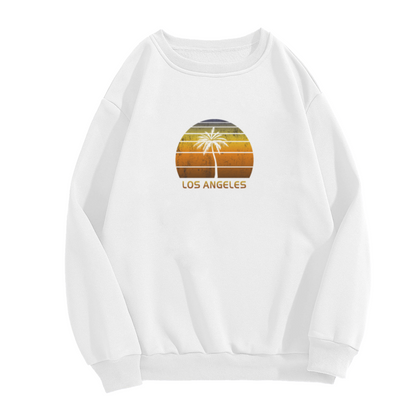 Los Angeles Sunset Palm Sweatshirt - Retro LA Palm Tree Crewneck, Vintage California Pullover, West Coast Souvenir Gift Sweatshirt, Sunset Boulevard Top