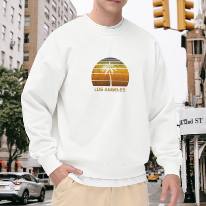 Los Angeles Sunset Palm Sweatshirt - Retro LA Palm Tree Crewneck, Vintage California Pullover, West Coast Souvenir Gift Sweatshirt, Sunset Boulevard Top