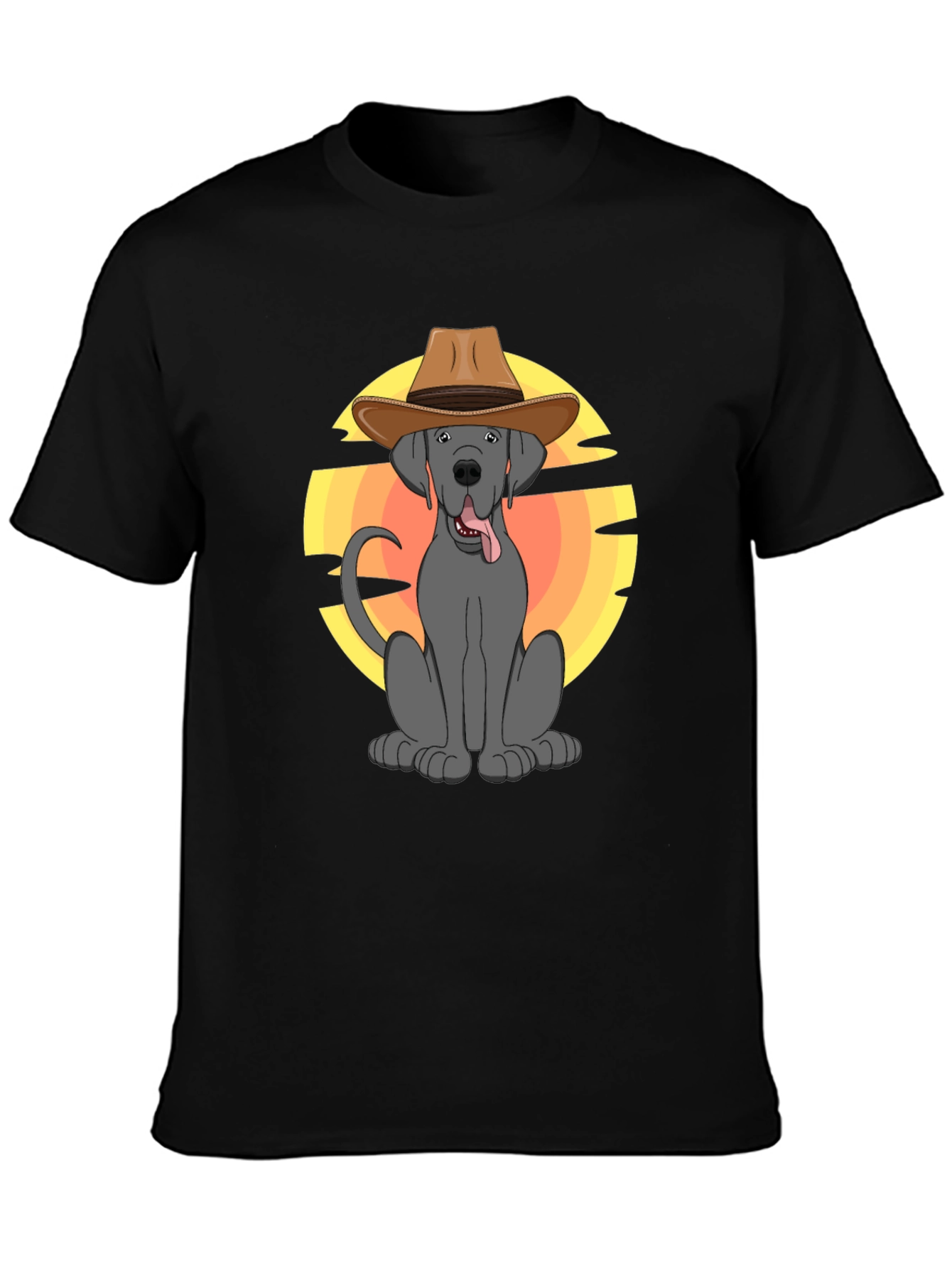 Cowboy Dog Graphic T-Shirt - Western Style