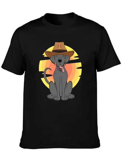 Cowboy Dog Graphic T-Shirt - Western Style