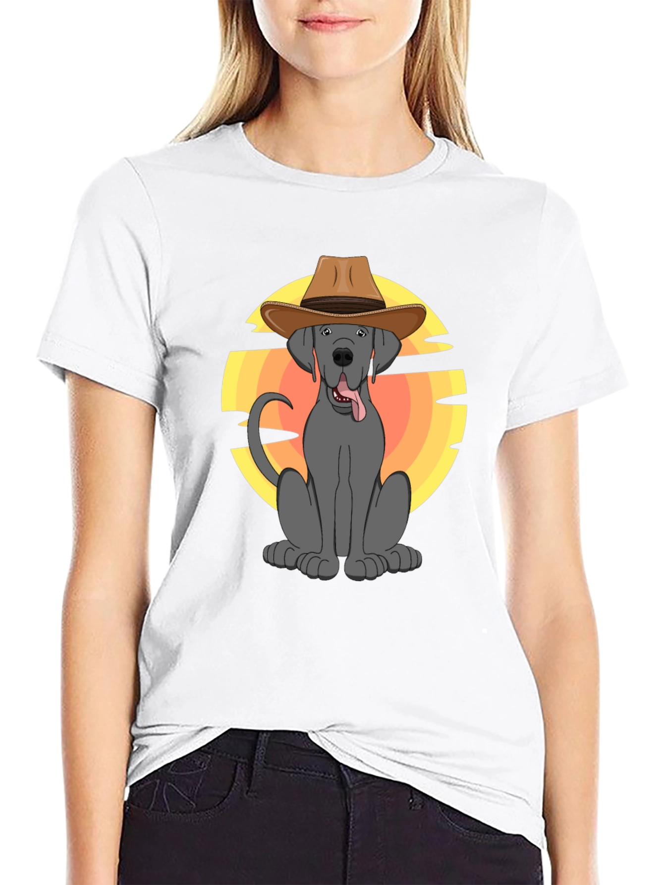 Cowboy Dog Graphic T-Shirt - Western Style