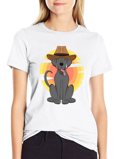 Cowboy Dog Graphic T-Shirt - Western Style