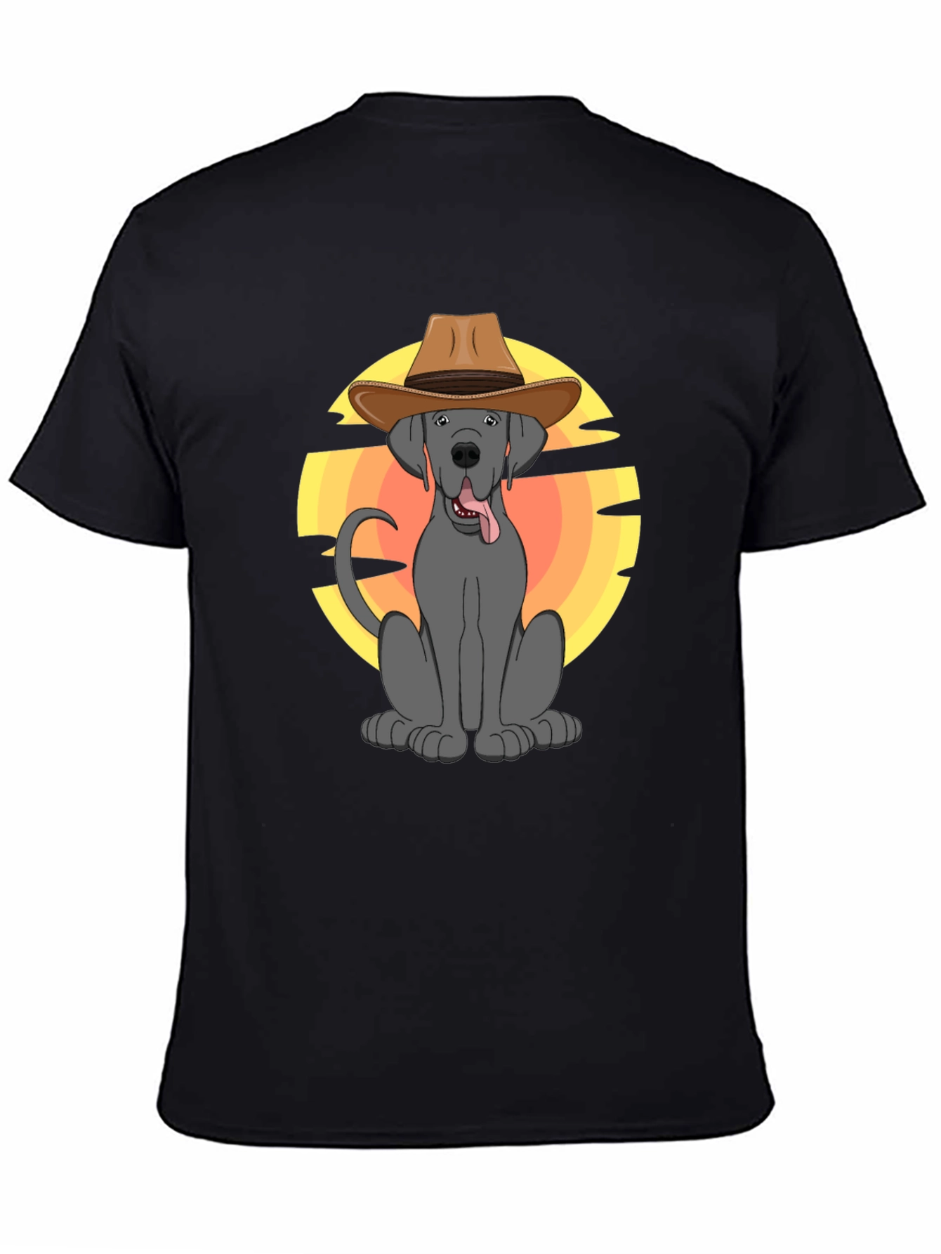 Cowboy Dog Graphic T-Shirt - Western Style