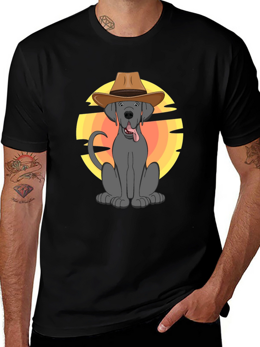 Cowboy Dog Graphic T-Shirt - Western Style