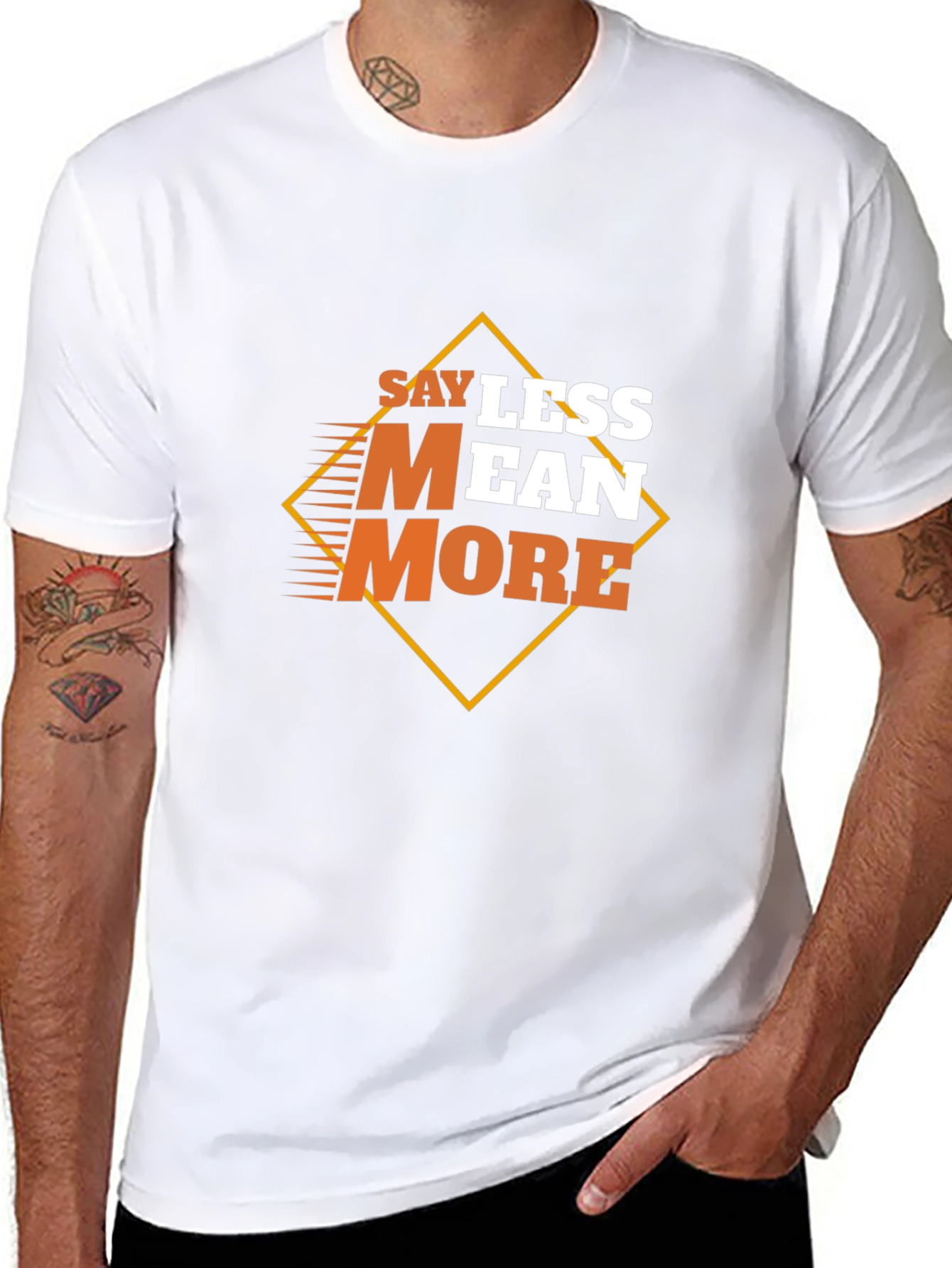 Say Less Mean More Graphic Black T-Shirt