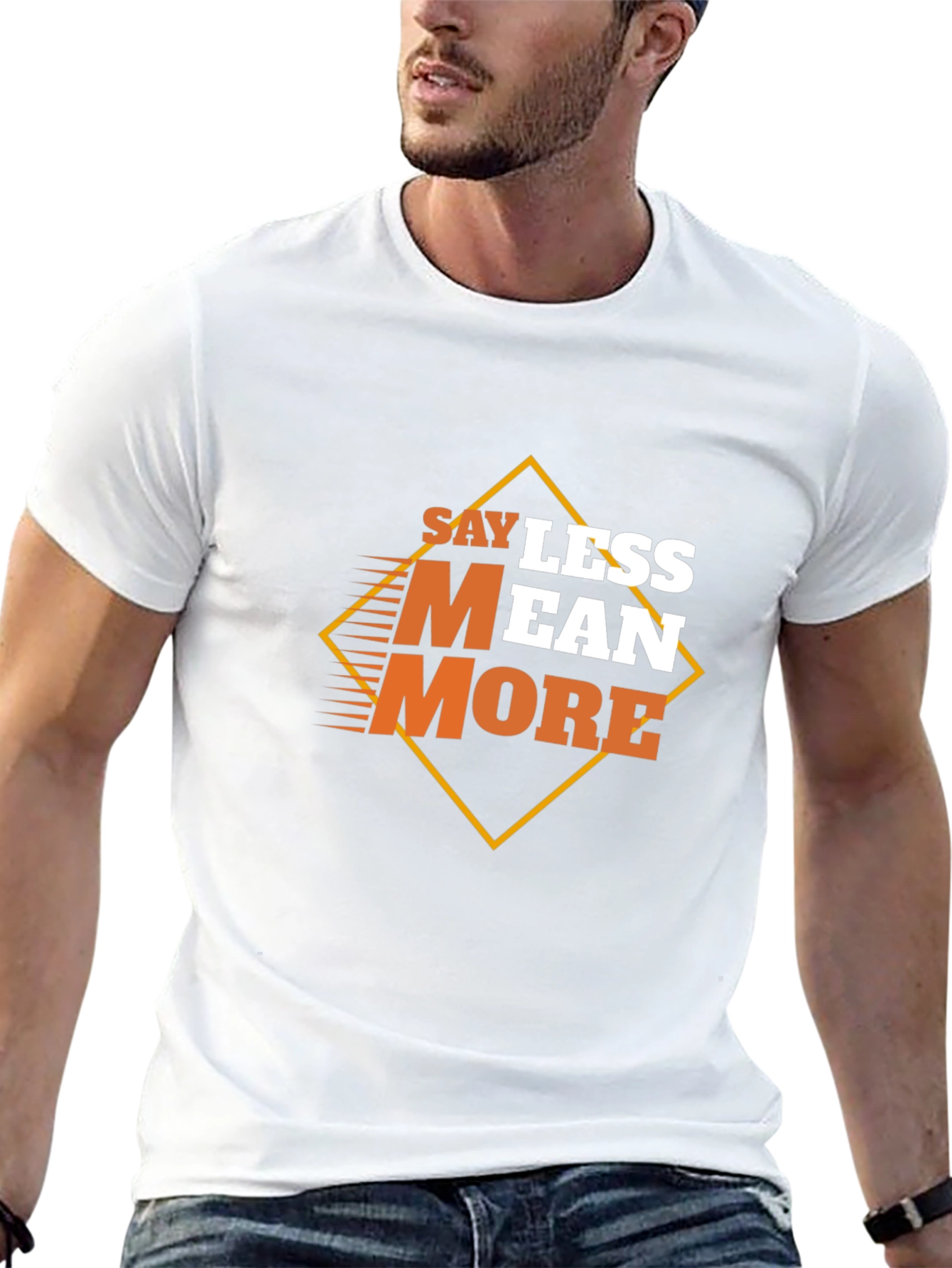 Say Less Mean More Graphic Black T-Shirt