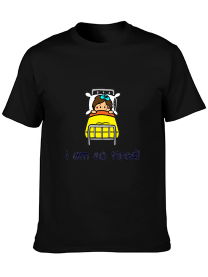 Tired Cartoon Graphic T-Shirt