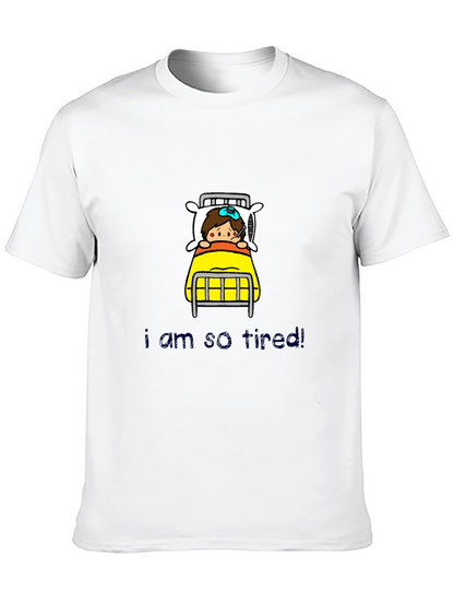 Tired Cartoon Graphic T-Shirt