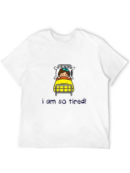 Tired Cartoon Graphic T-Shirt
