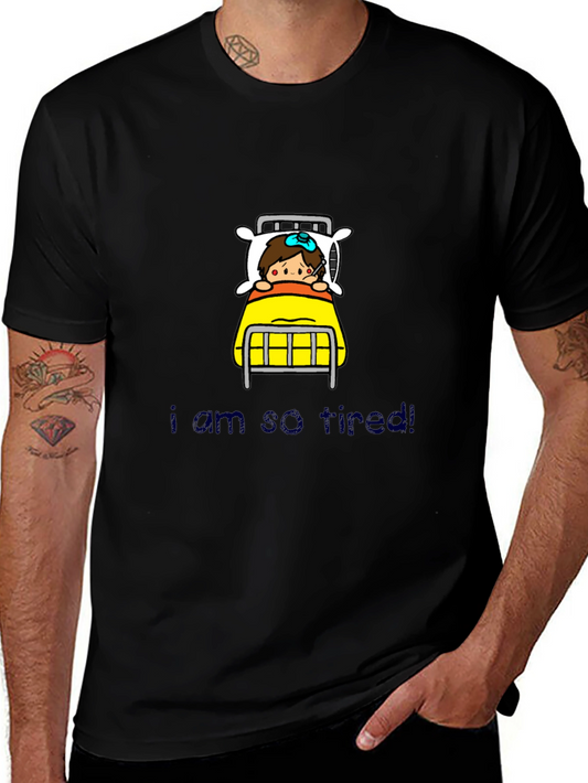Tired Cartoon Graphic T-Shirt