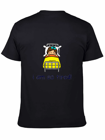 Tired Cartoon Graphic T-Shirt