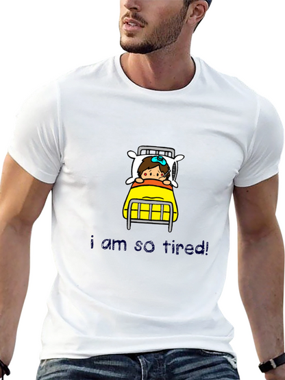Tired Cartoon Graphic T-Shirt