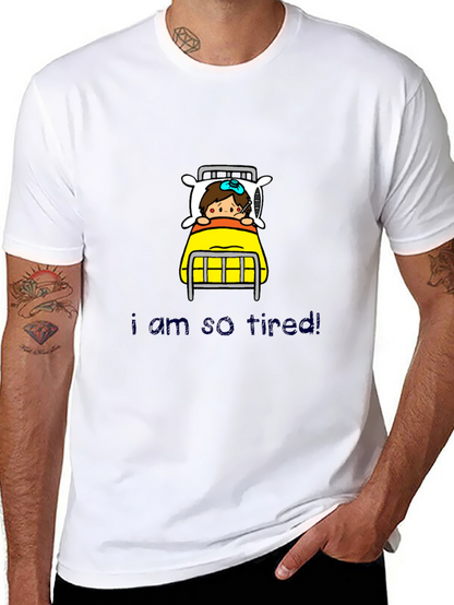 Tired Cartoon Graphic T-Shirt