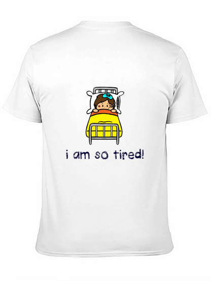 Tired Cartoon Graphic T-Shirt