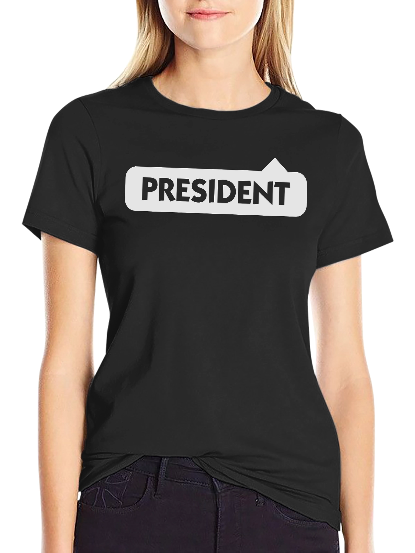 President T-Shirt - Black Cotton Tee