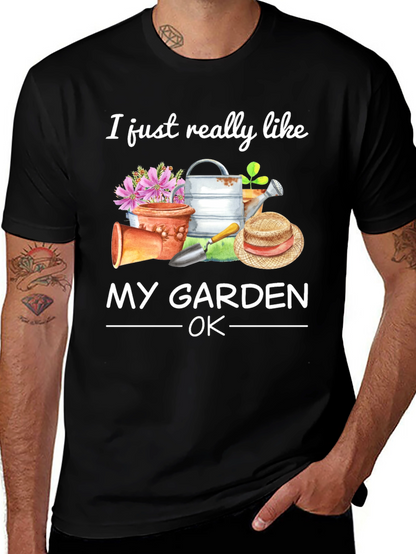 I Like My Garden OK Black T-Shirt