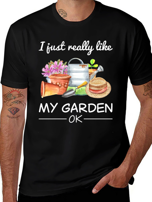 I Like My Garden OK Black T-Shirt