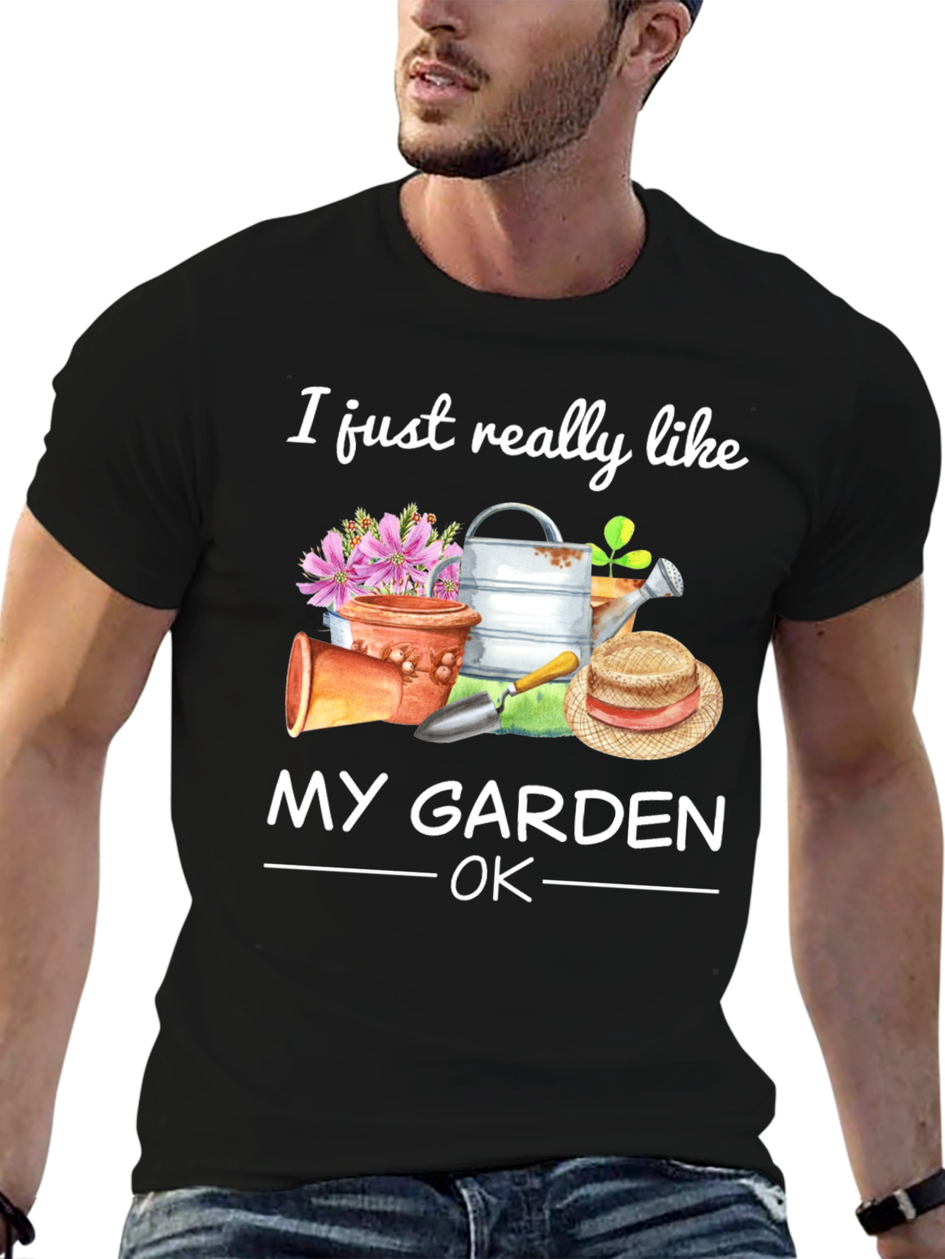 I Like My Garden OK Black T-Shirt