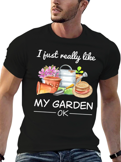 I Like My Garden OK Black T-Shirt