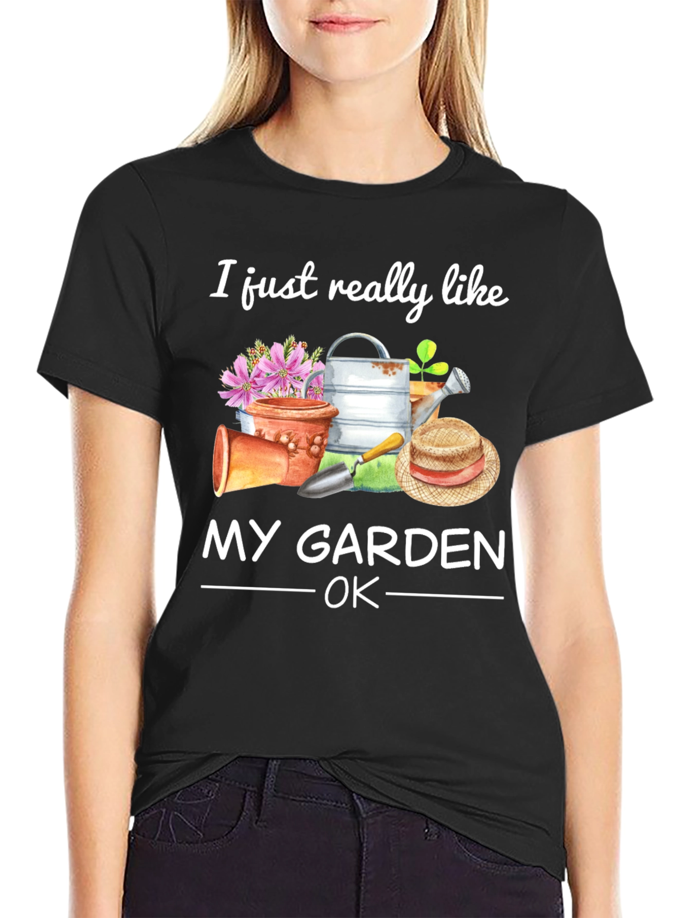 I Like My Garden OK Black T-Shirt