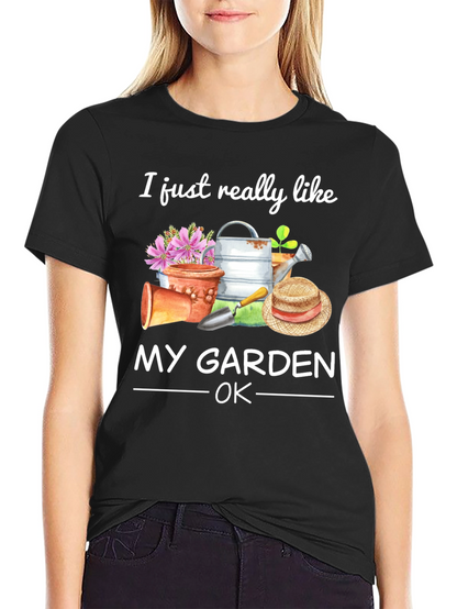 I Like My Garden OK Black T-Shirt
