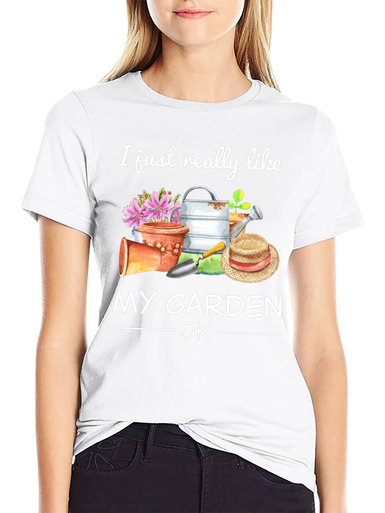 I Like My Garden OK Black T-Shirt