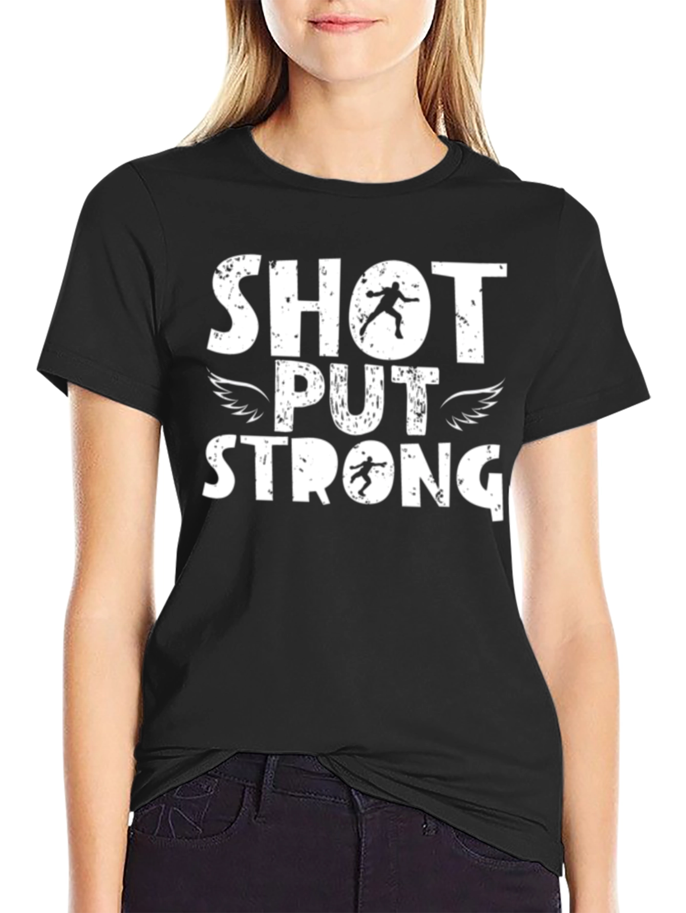 Shot Put Strong Black T-Shirt
