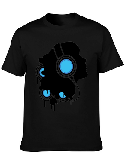 Silhouette Headphones Graphic Tee - Black