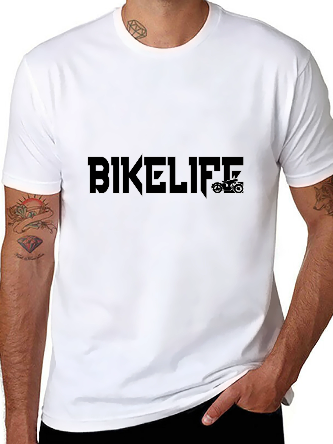 BIKELIFE Graphic Tee - Black Cotton T-Shirt