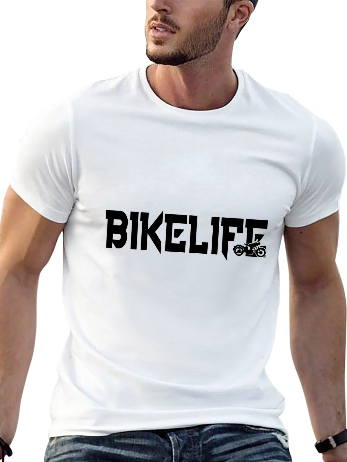 BIKELIFE Graphic Tee - Black Cotton T-Shirt